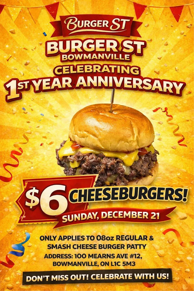 Menu, BURGER ST (Bowmanville)