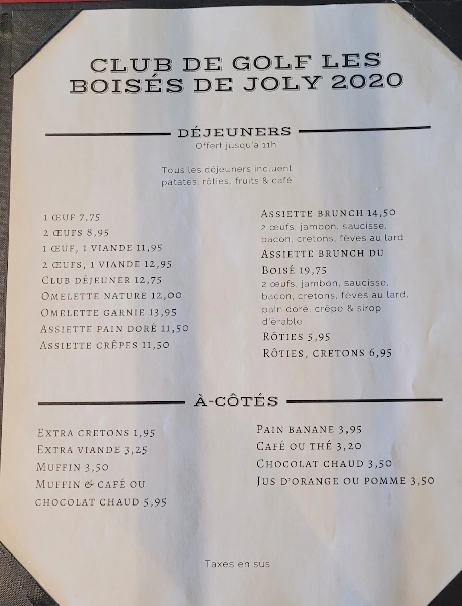Menu, Restaurant Le Saint-Janvier