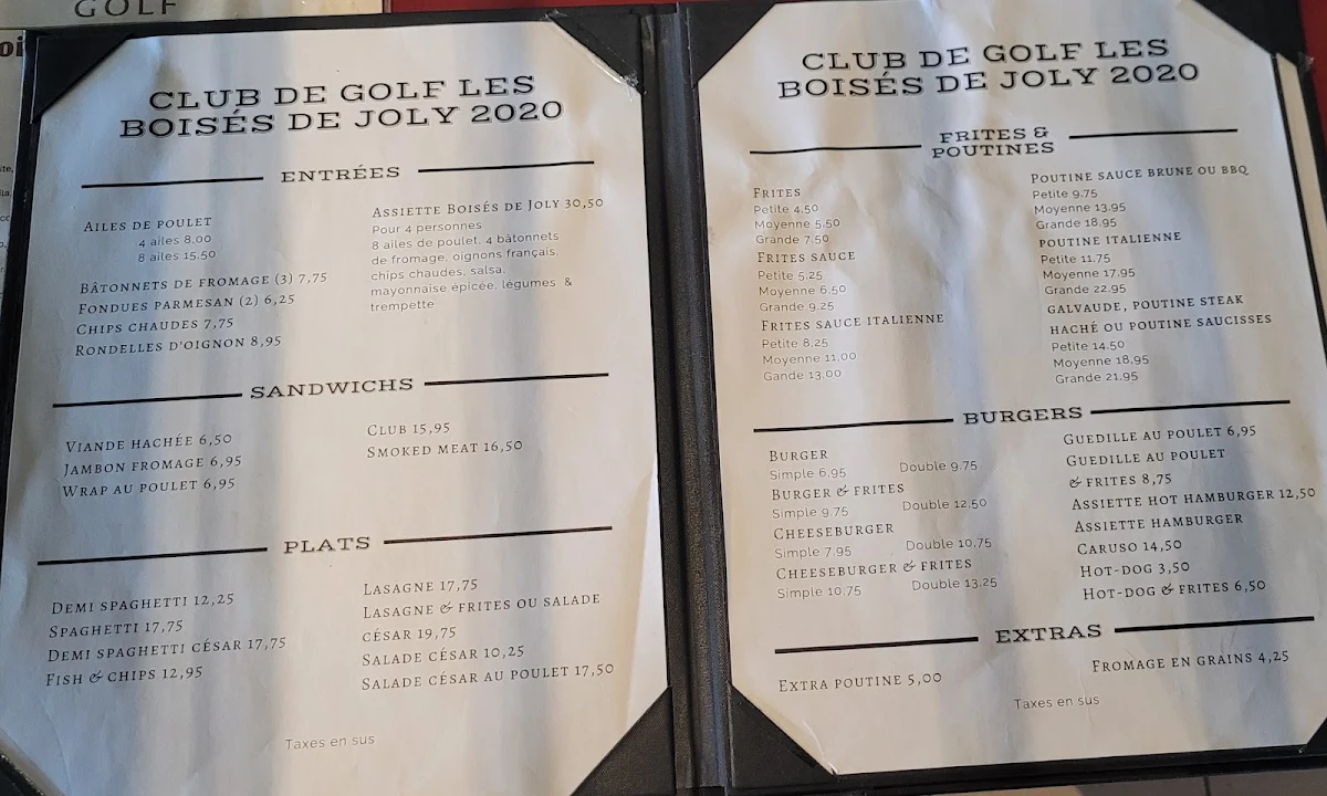 Menu, Restaurant Le Saint-Janvier