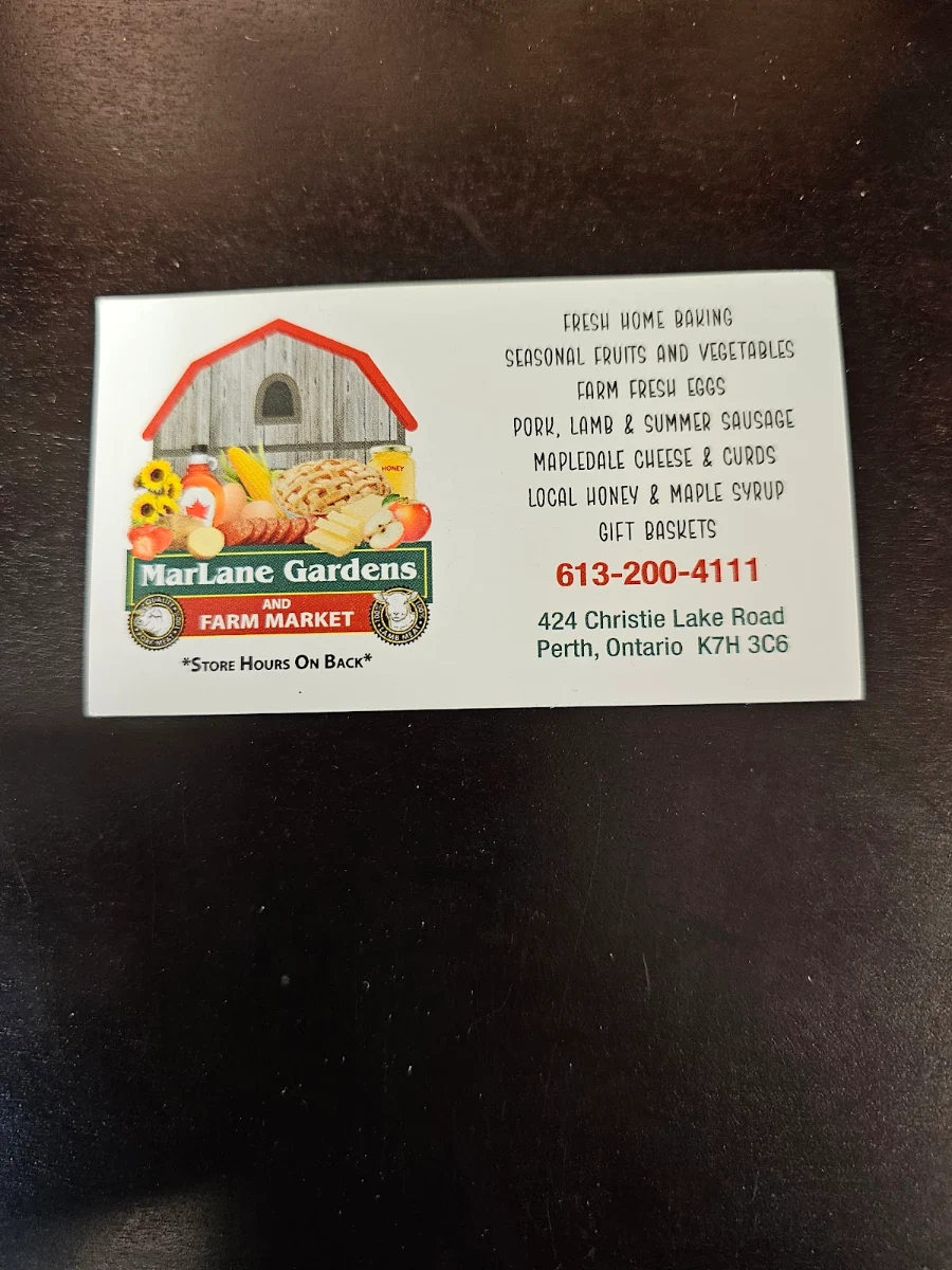Menu, MarLane Gardens & Farm Market Inc.