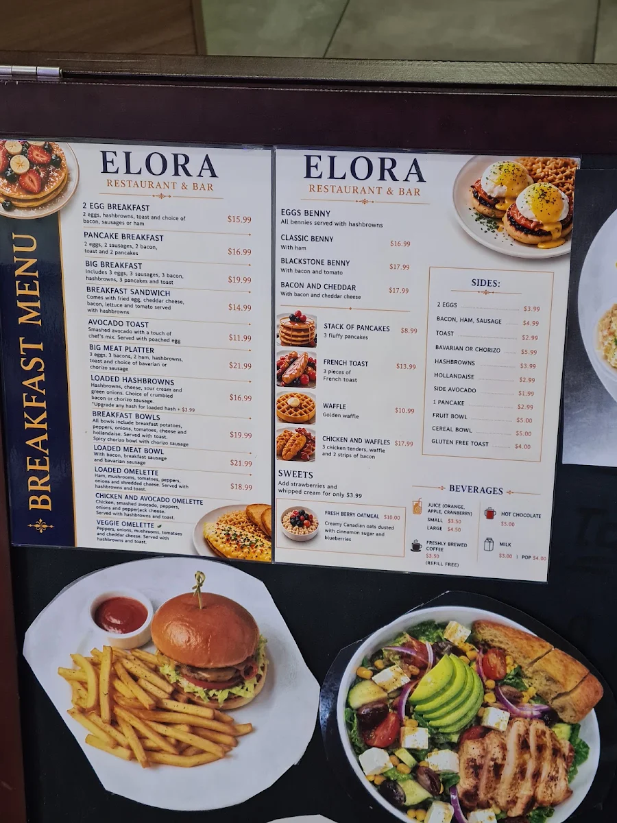 Menu, Elora Restaurant & Bar