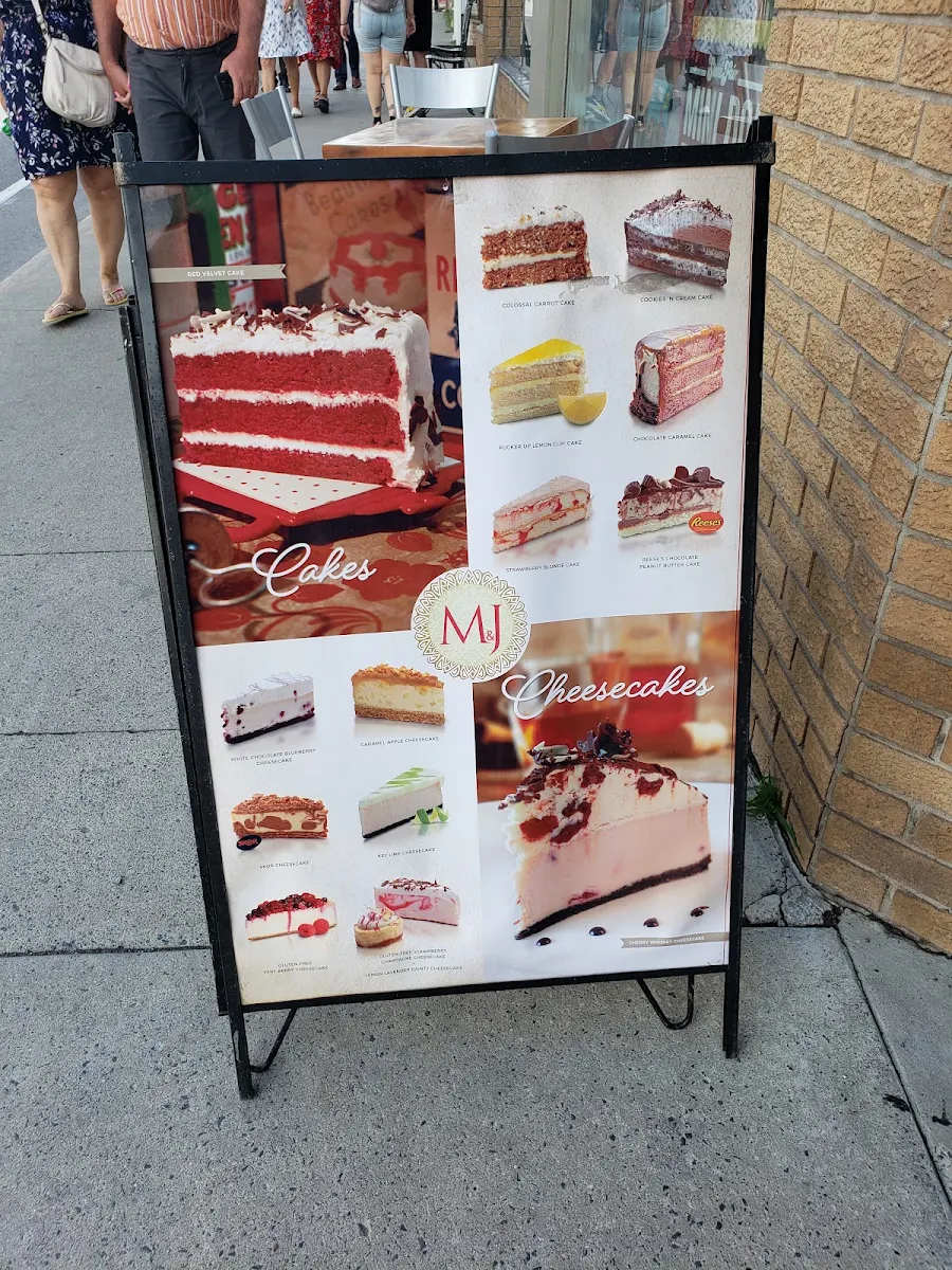 Menu, M & J Cakes & Cookies