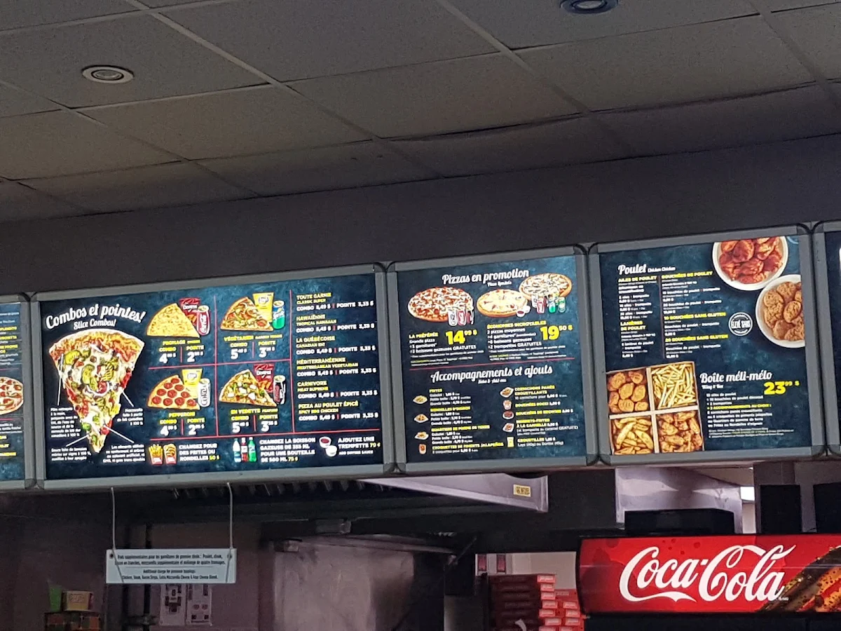 Menu, Pizza Pizza