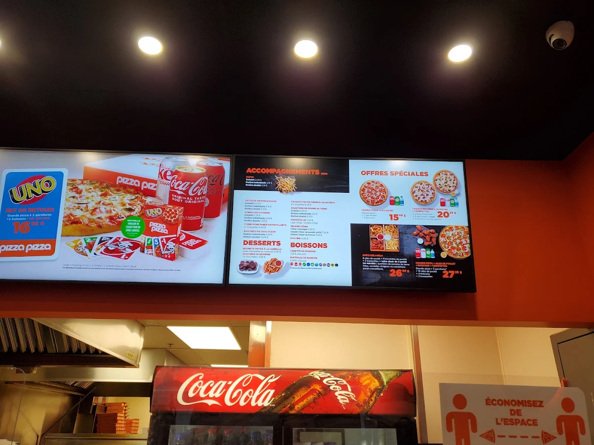 Menu, Pizza Pizza