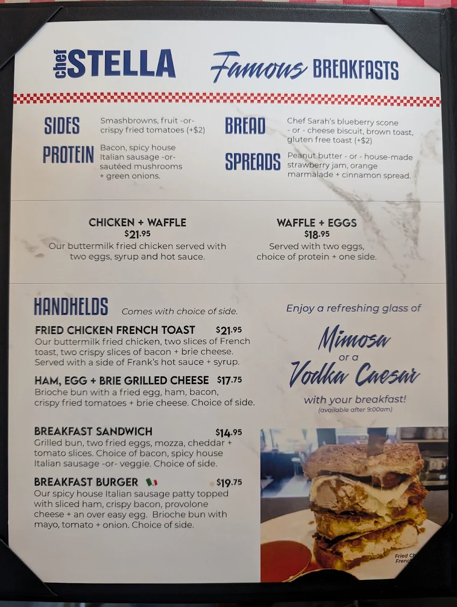 Menu, Chef Stella | Diner & Catering