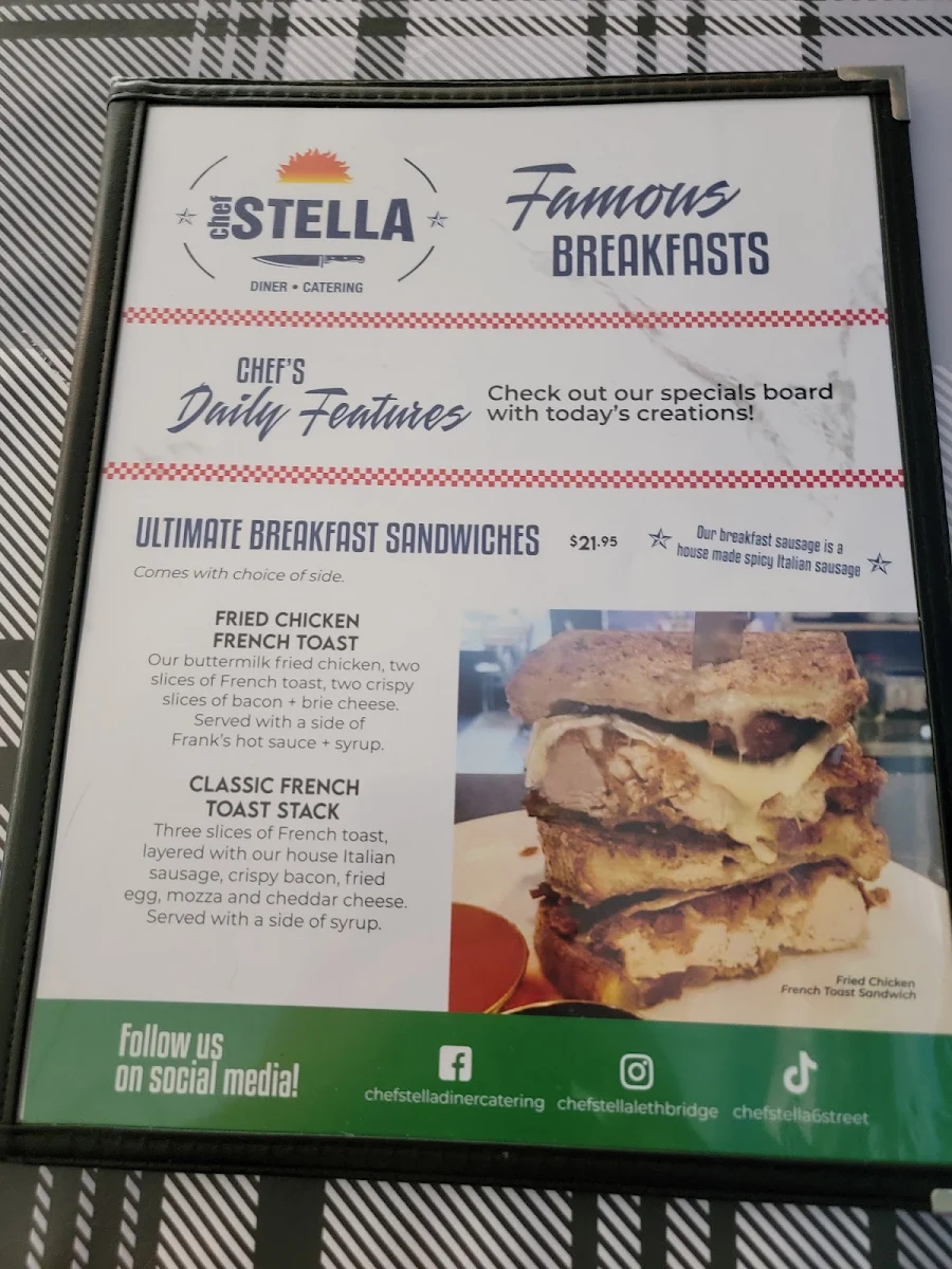 Menu, Chef Stella | Diner & Catering
