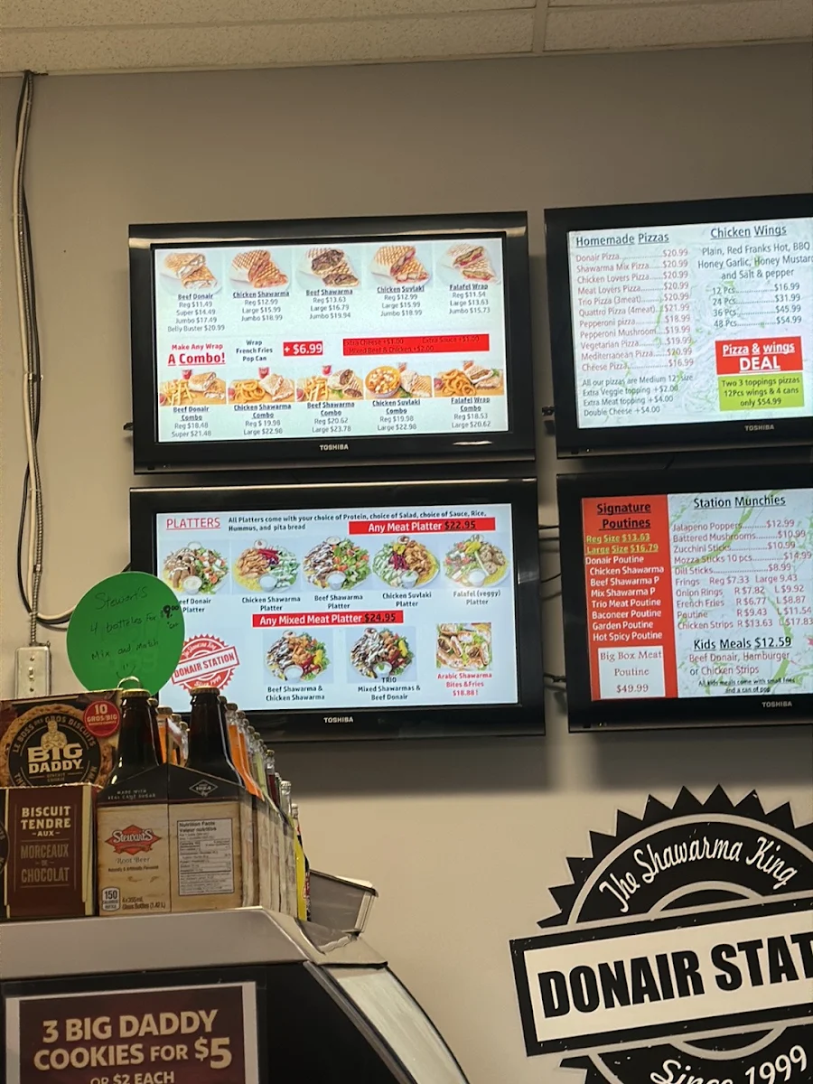 Menu, Donair Station