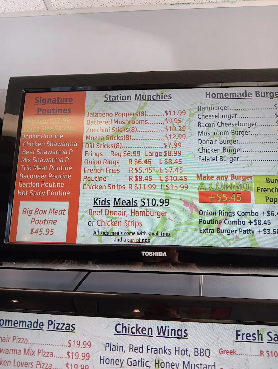 Menu, Donair Station