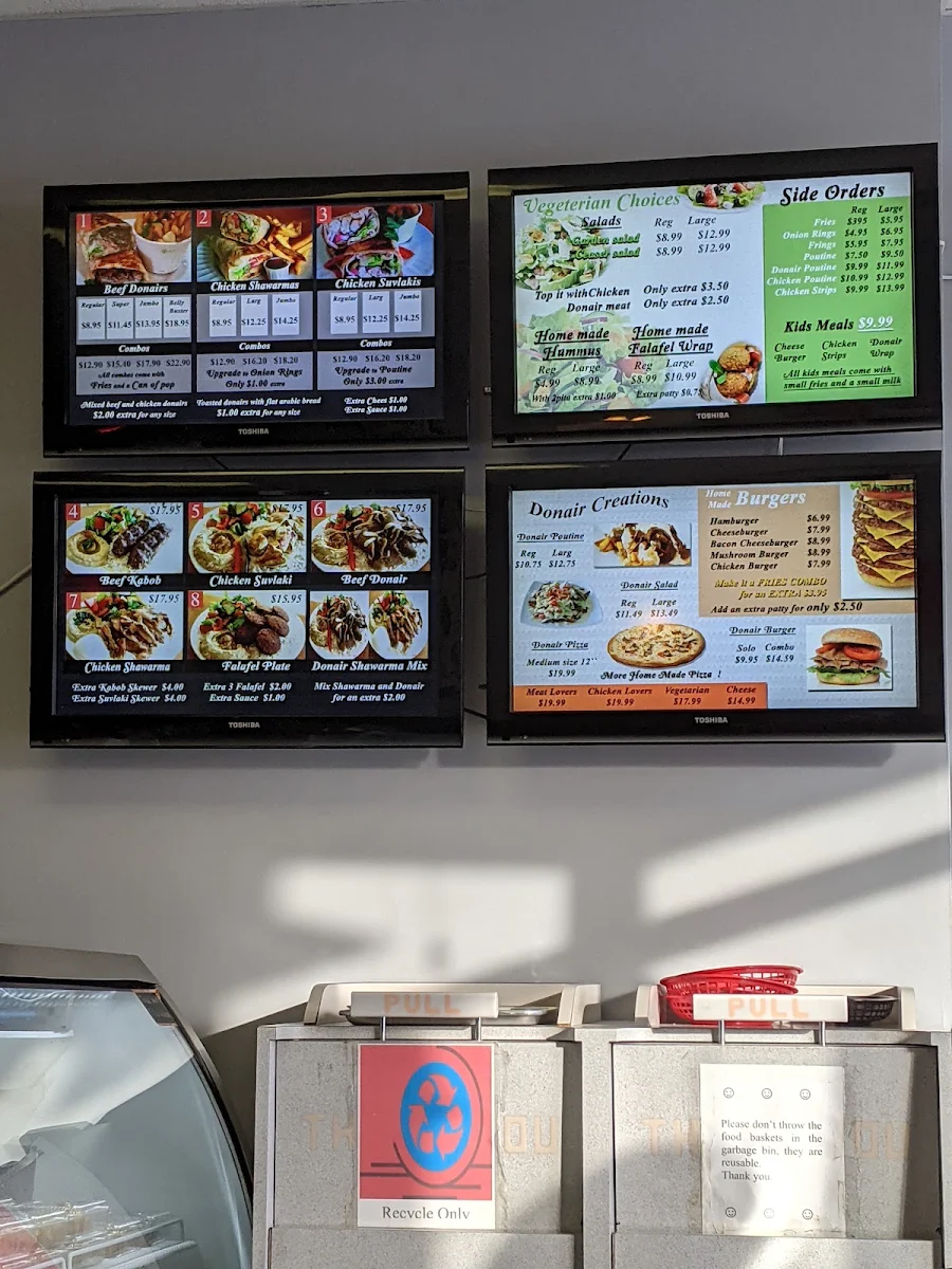 Menu, Donair Station