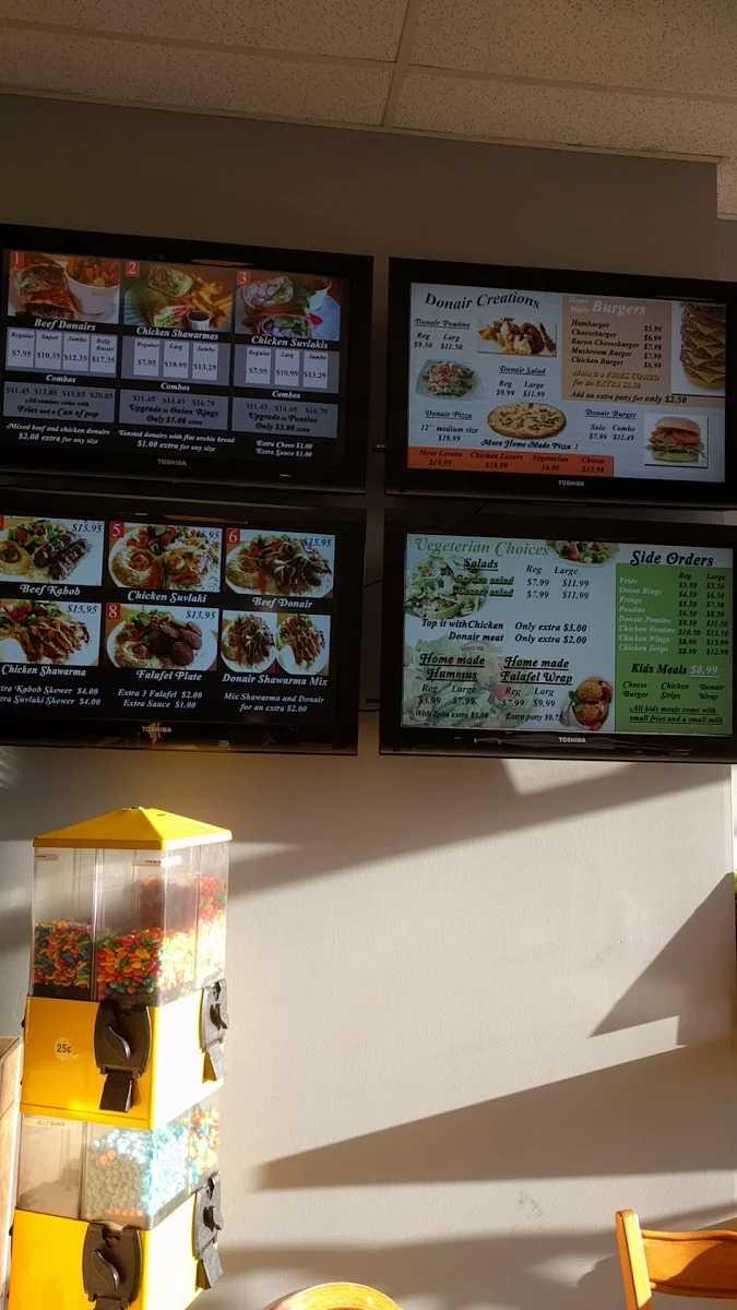 Menu, Donair Station
