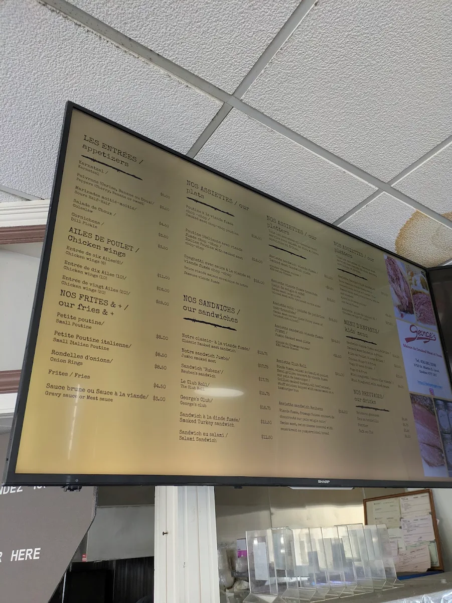 Menu, George's