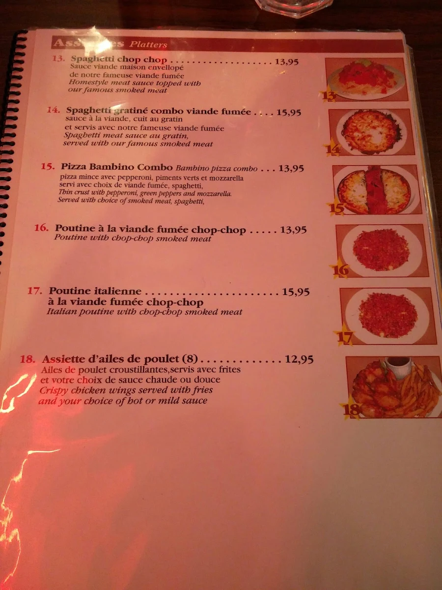 Menu, George's