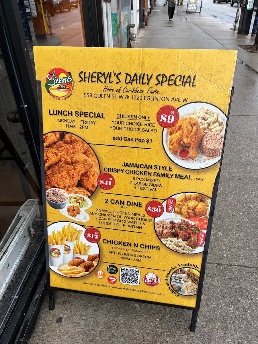 Menu, Sheryl’s Authentic Caribbean Cuisine