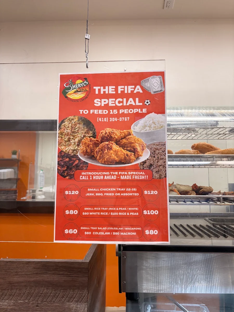 Menu, Sheryl’s Authentic Caribbean Cuisine