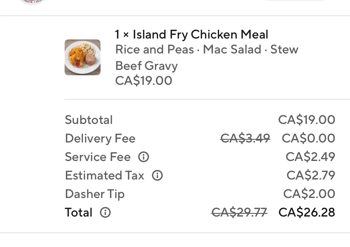 Menu, Sheryl’s Authentic Caribbean Cuisine