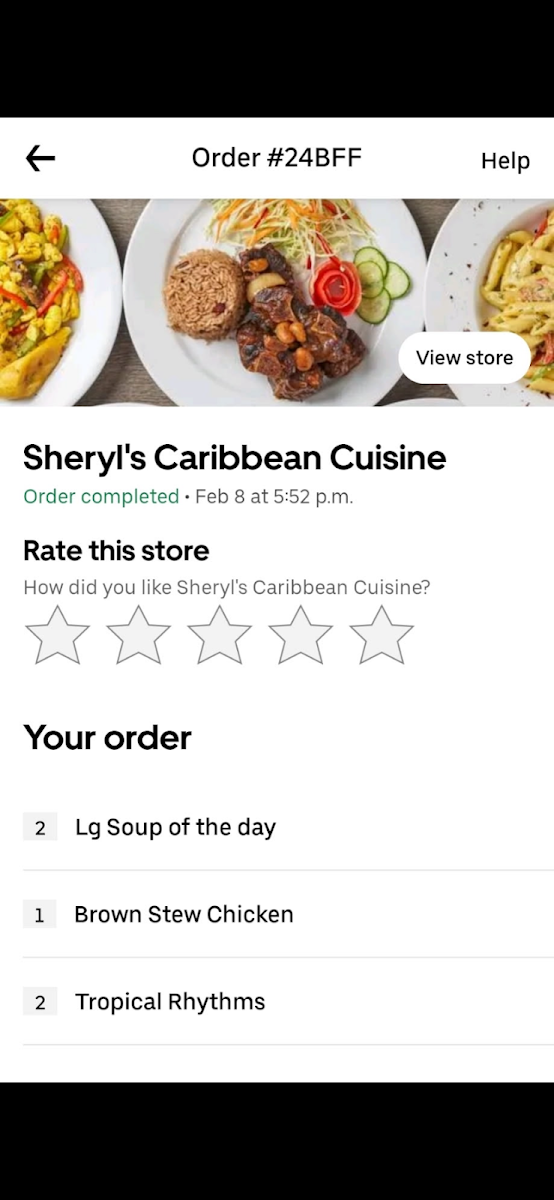 Menu, Sheryl’s Authentic Caribbean Cuisine