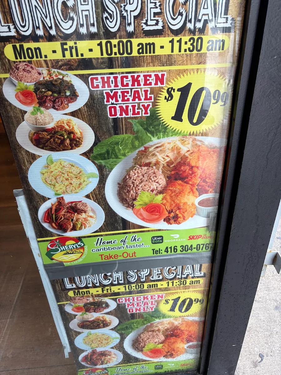 Menu, Sheryl’s Authentic Caribbean Cuisine