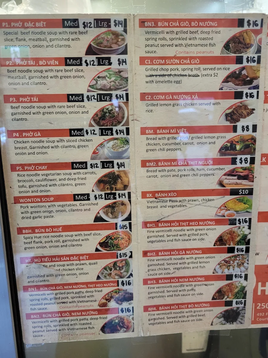 Menu, Pho 54