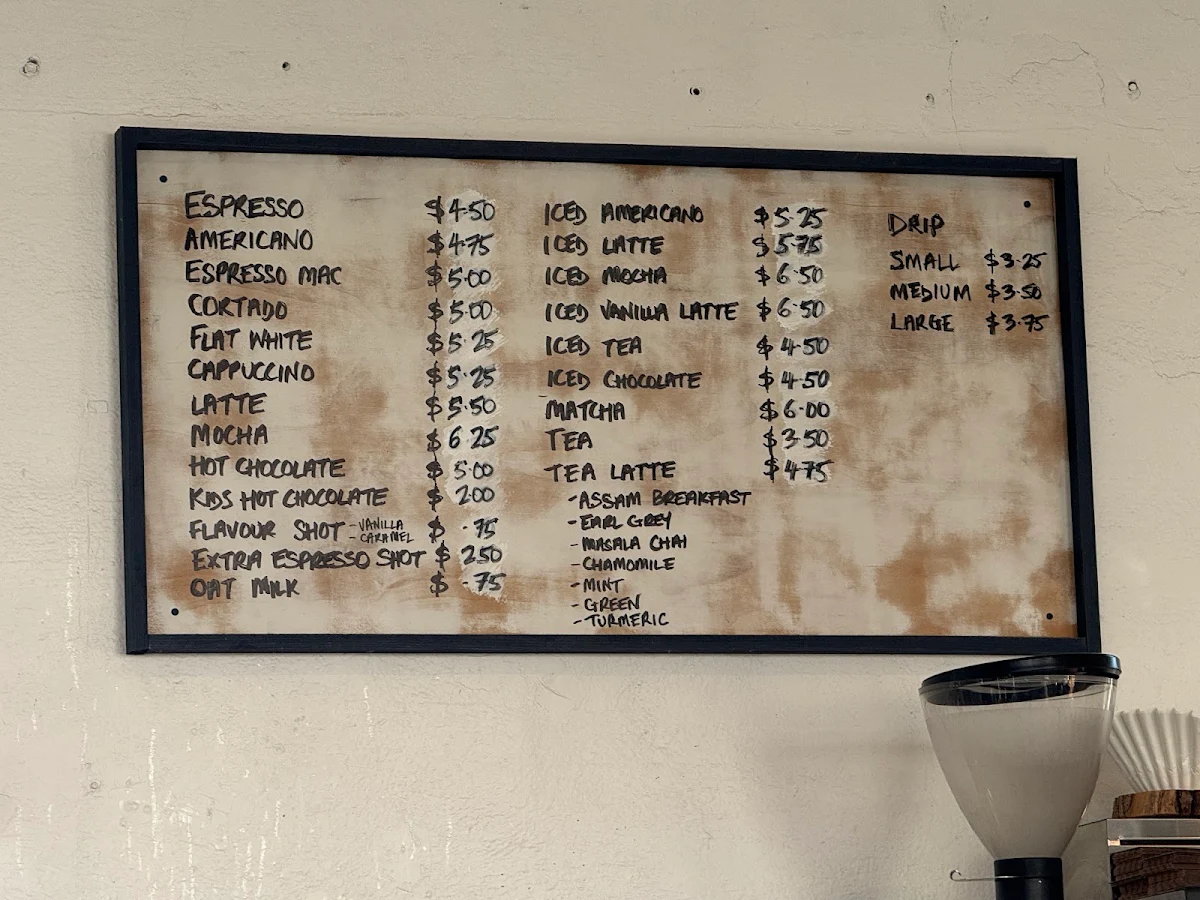 Menu, Jacked Up Coffee Roasting Co.