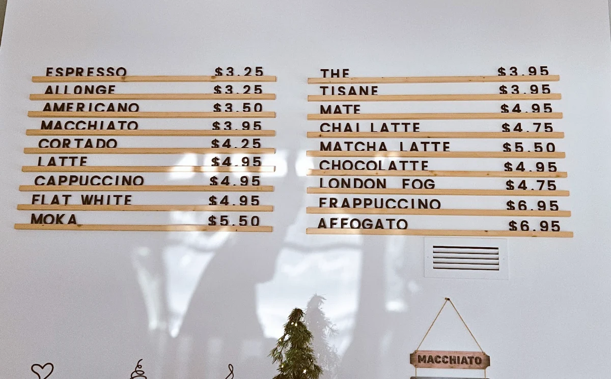 Menu, Café Papino