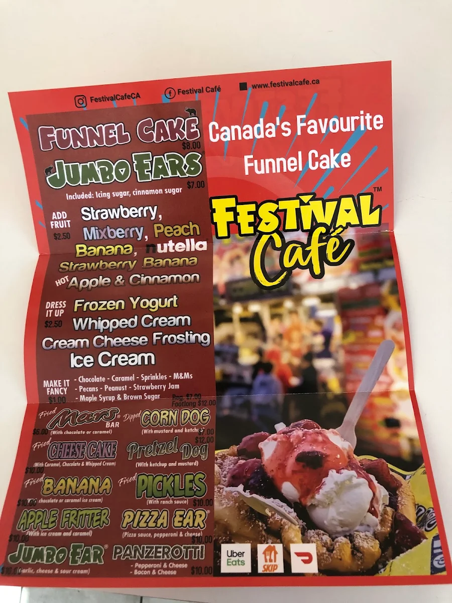 Menu, Festival Café