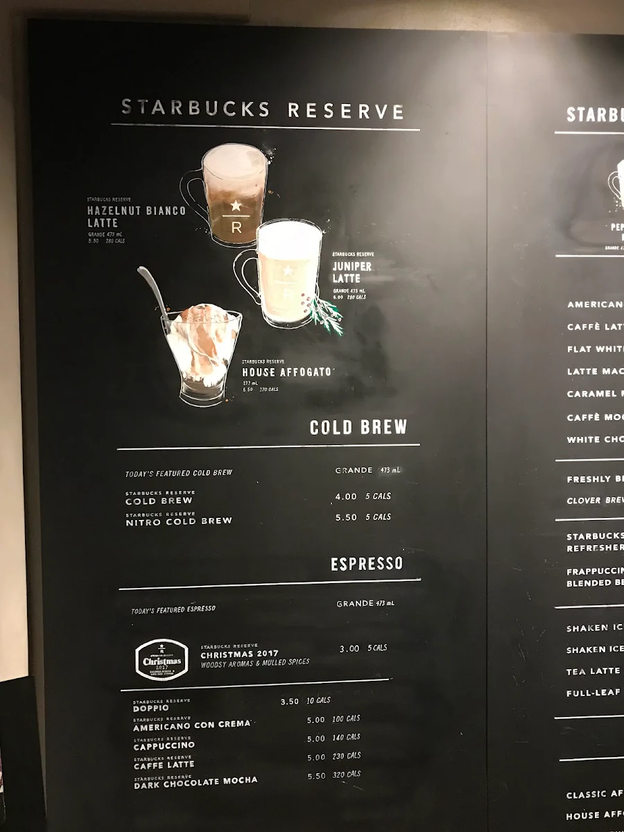 Menu, Starbucks