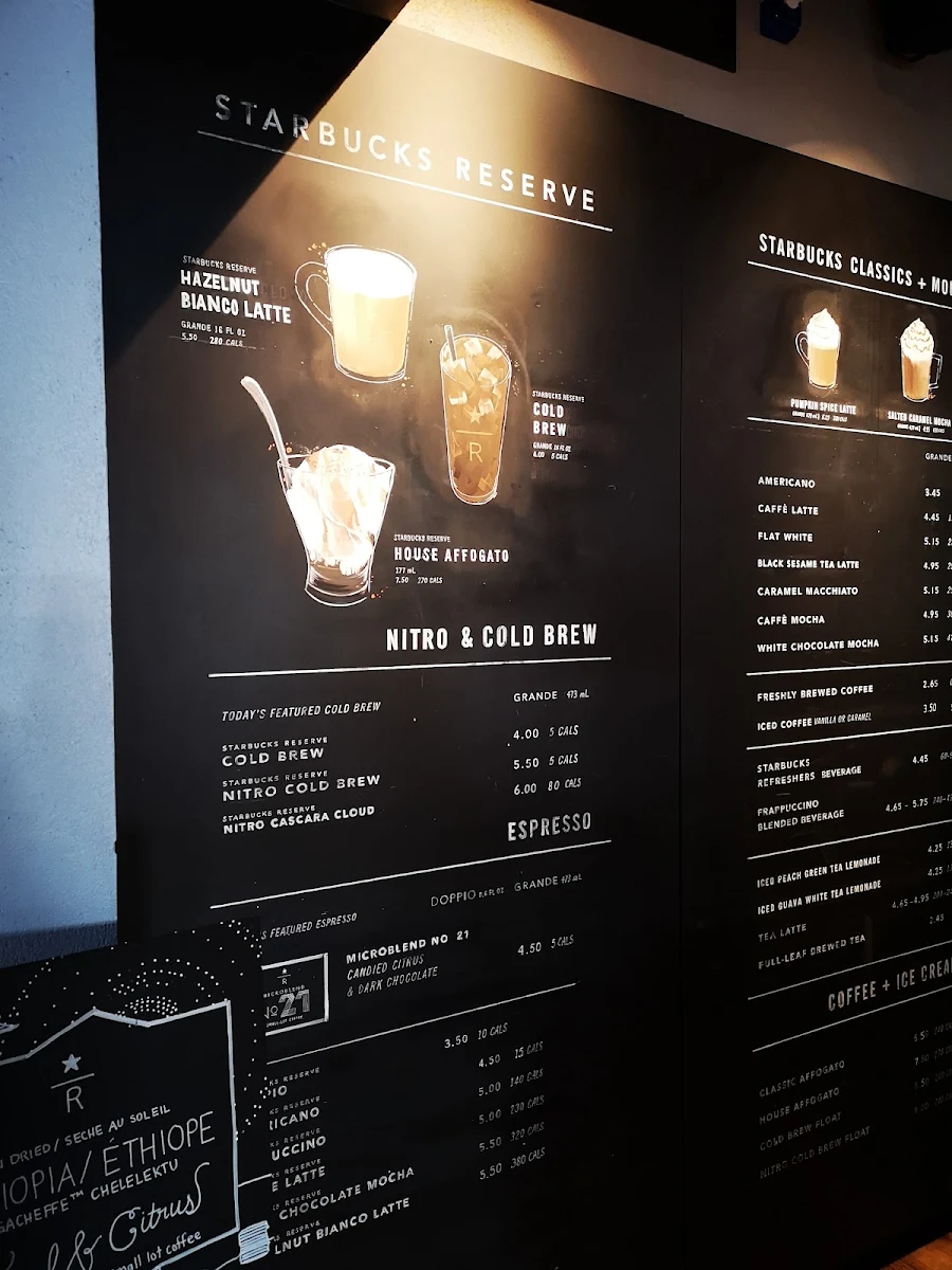 Menu, Starbucks