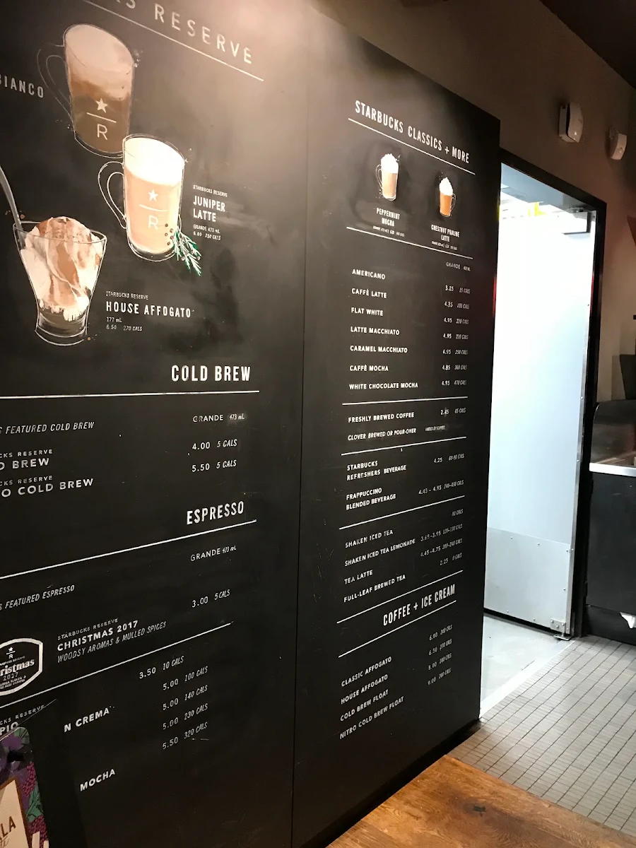 Menu, Starbucks