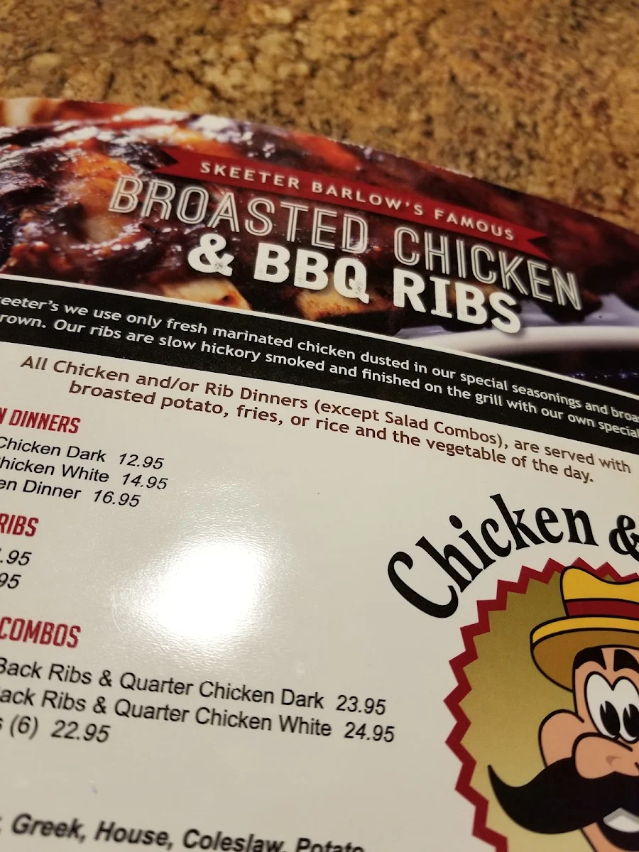 Menu, Crossings Roadhouse