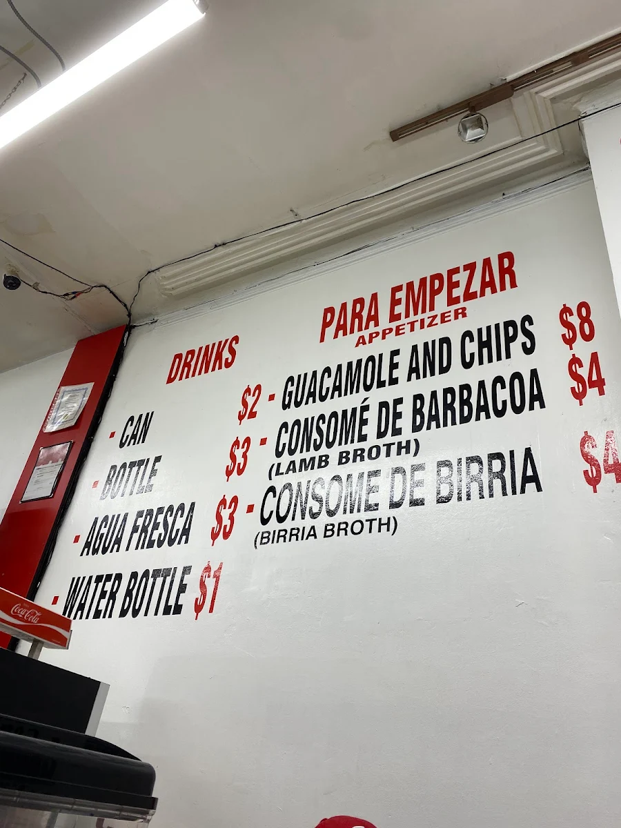 Menu, Gus Tacos