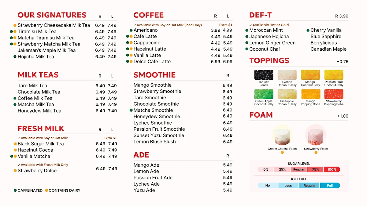 Menu, Palgong Tea @ Sushimoto