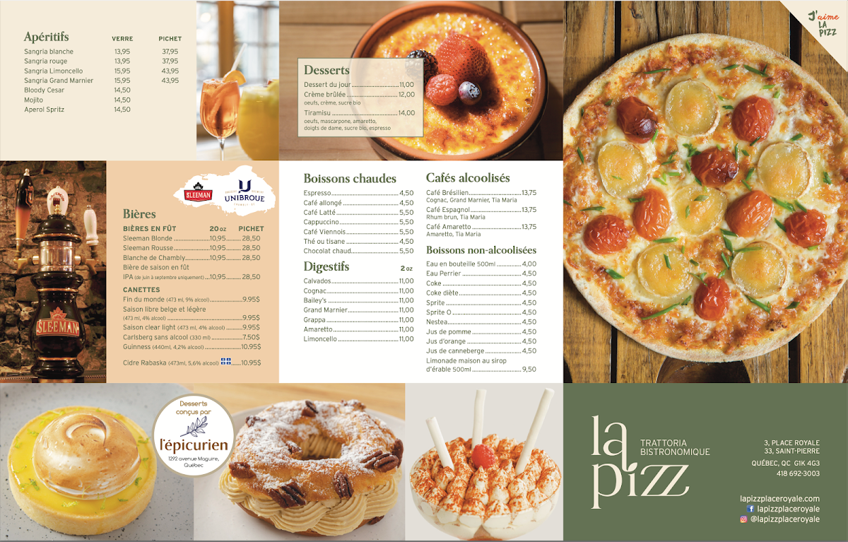 Menu, La Pizz Saint-Pierre