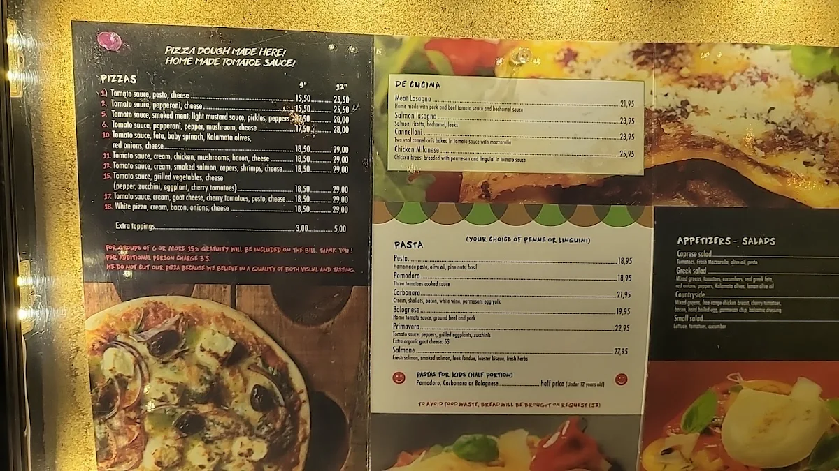 Menu, La Pizz Saint-Pierre