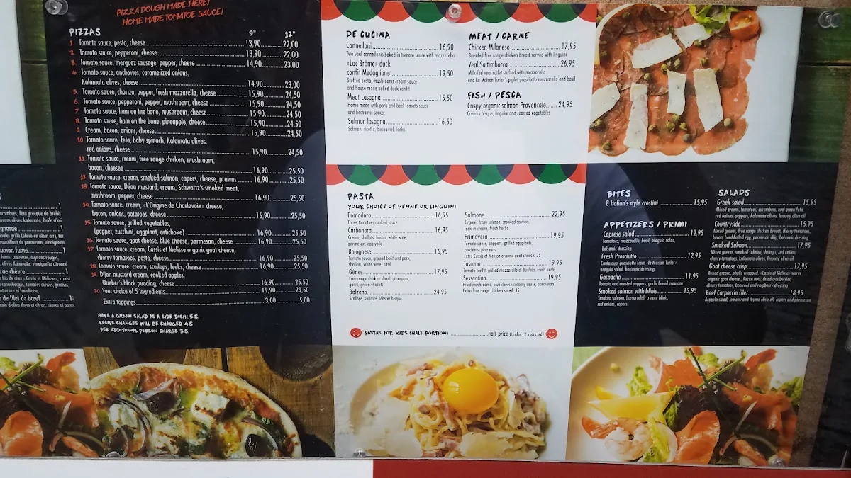 Menu, La Pizz Saint-Pierre