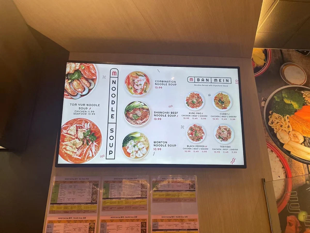 Menu, M2GO by Mandarin (North York)