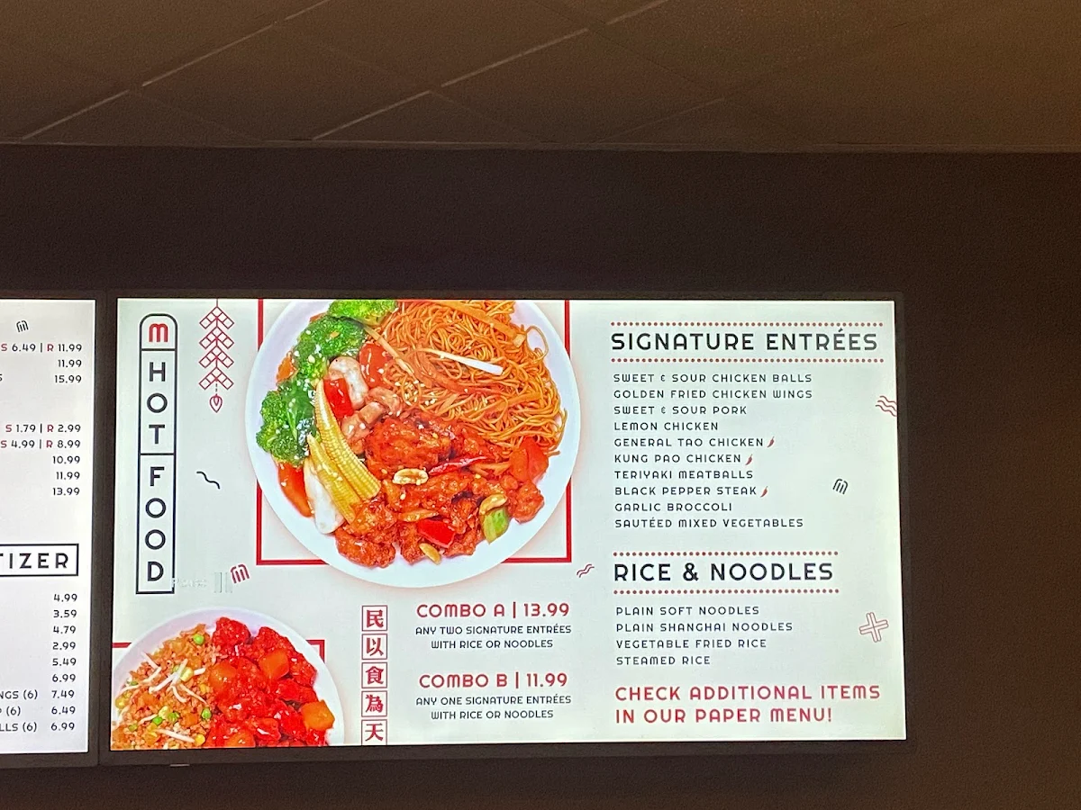 Menu, M2GO by Mandarin (North York)