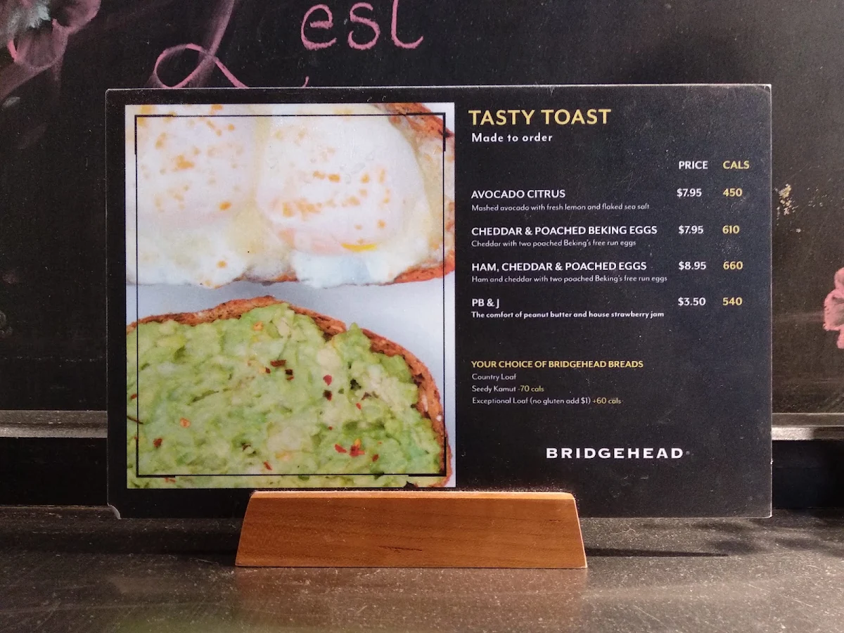 Menu, Bridgehead Roastery and Coffeehouse