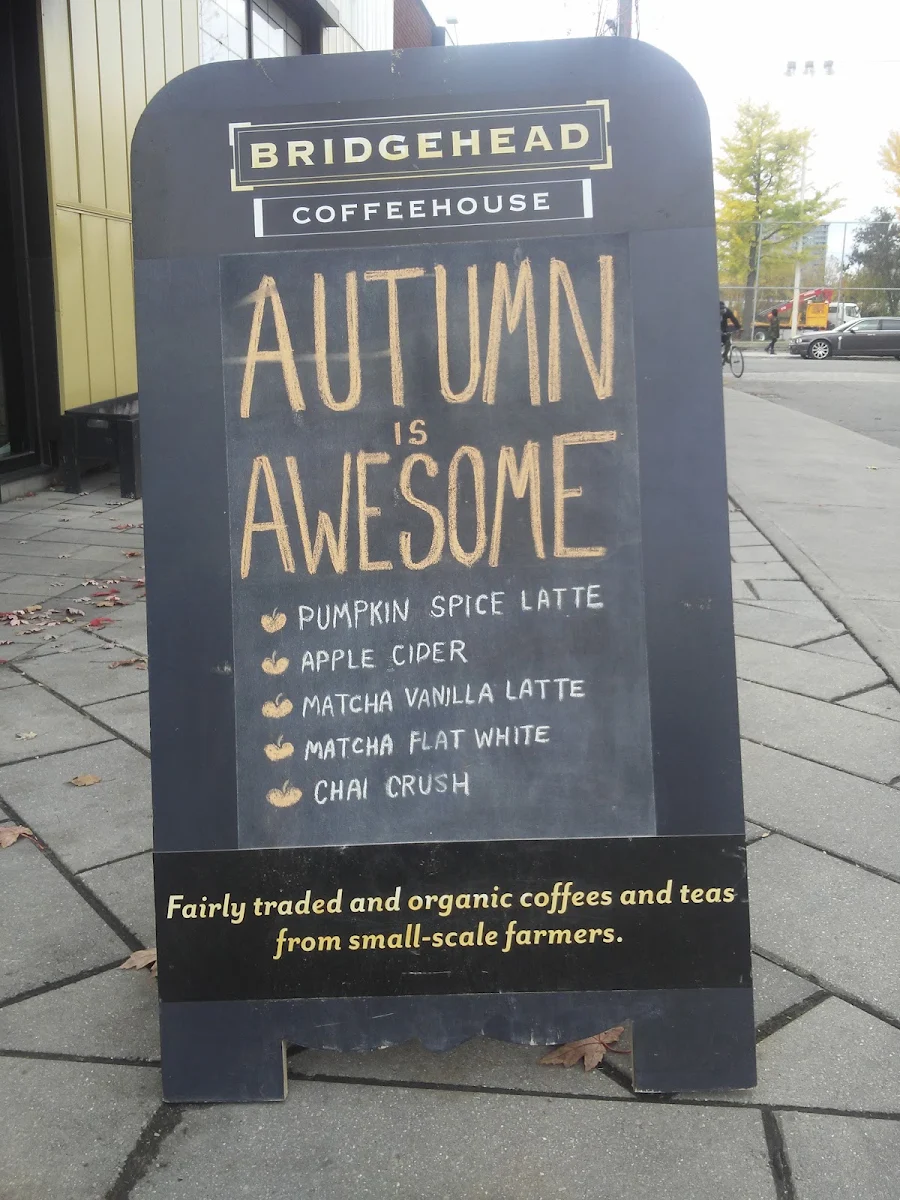 Menu, Bridgehead Roastery and Coffeehouse