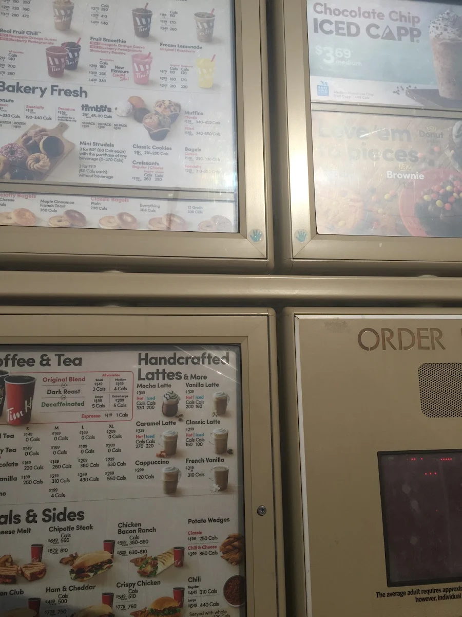 Menu, Tim Hortons