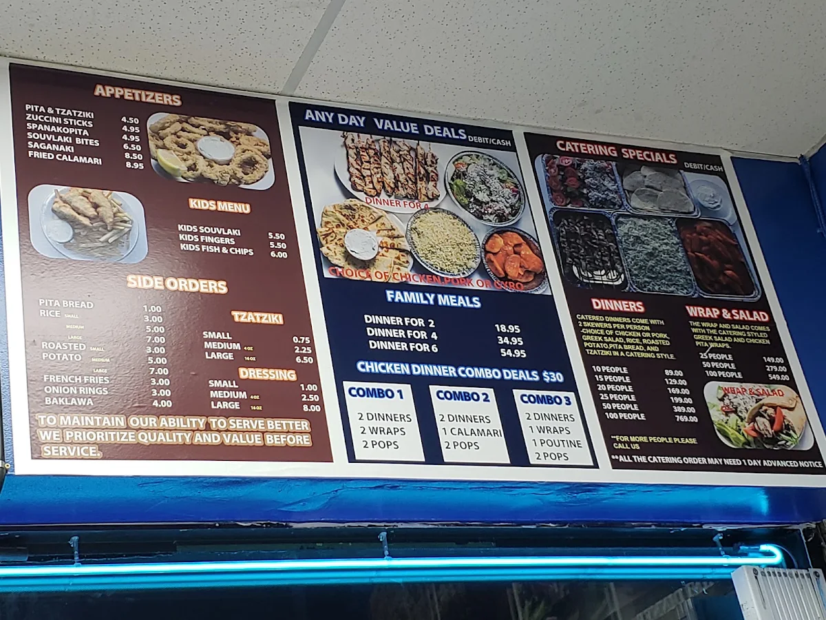 Menu, Delicious Greek