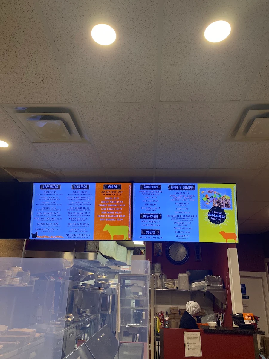 Menu, Mr. Falafel