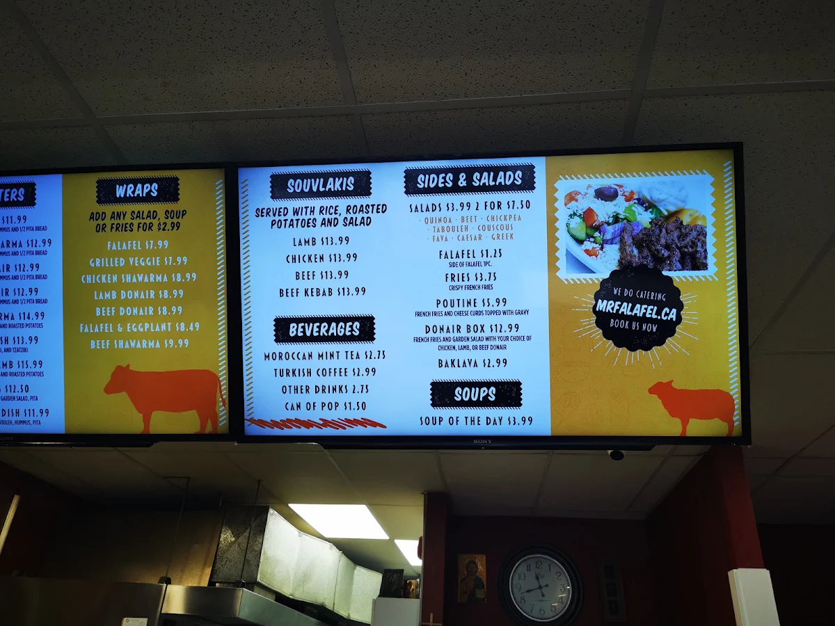 Menu, Mr. Falafel