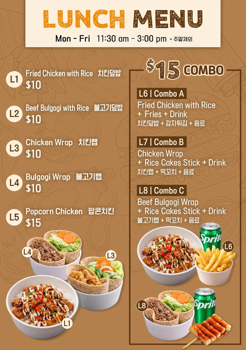 Menu, Alachi Chicken K-Town Plaza