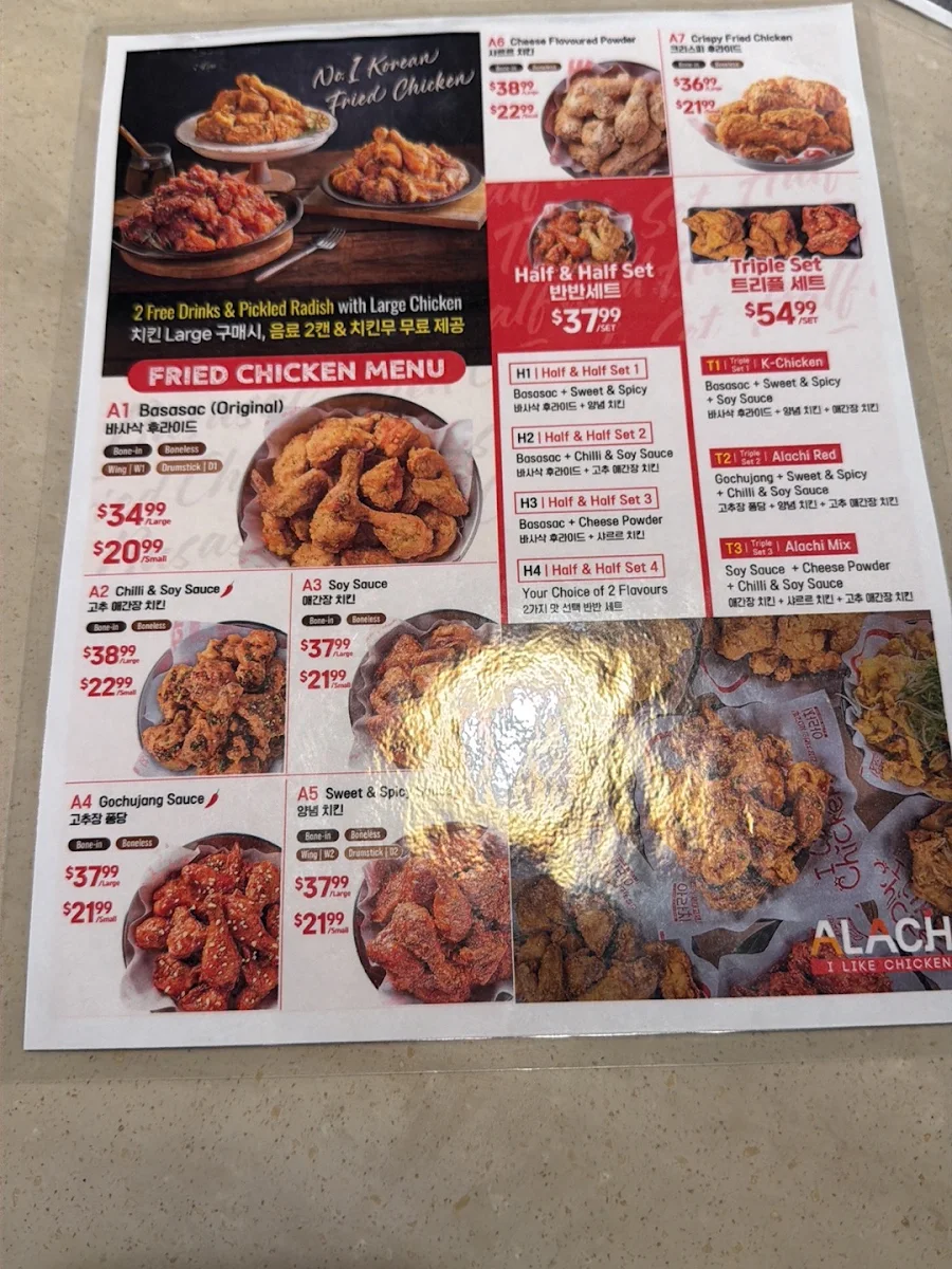Menu, Alachi Chicken K-Town Plaza