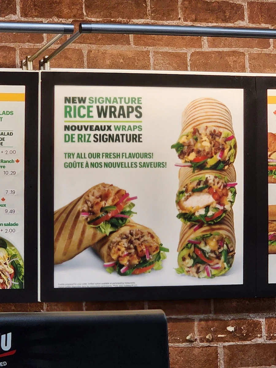 Menu, Subway
