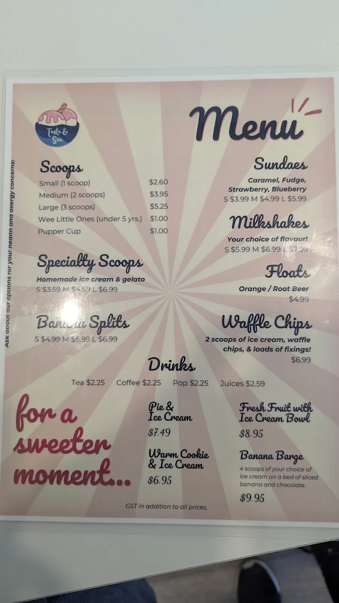 Menu, Taste and Sea