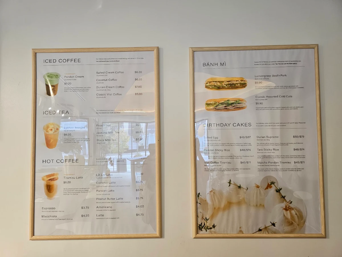 Menu, LA LA Bakeshop (Waterloo)