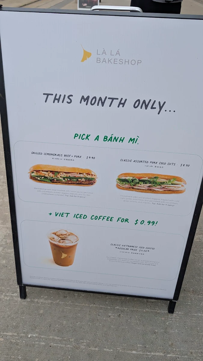 Menu, LA LA Bakeshop (Waterloo)