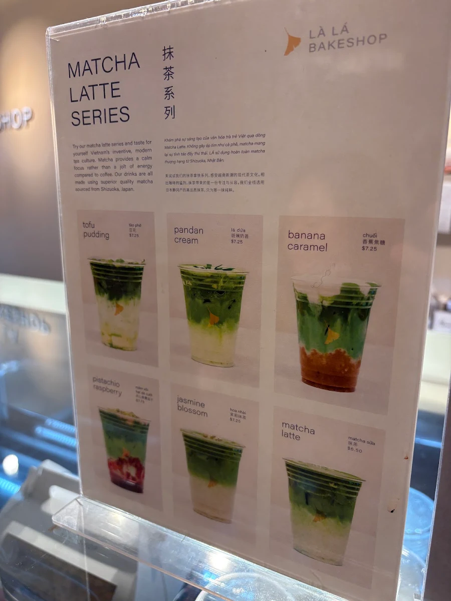 Menu, LA LA Bakeshop (Waterloo)