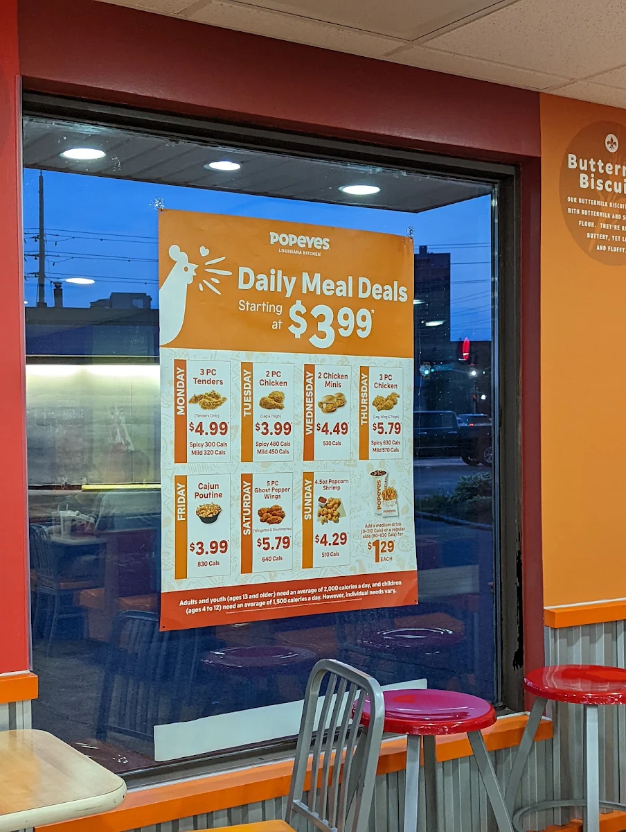 Menu, Popeyes Louisiana Kitchen